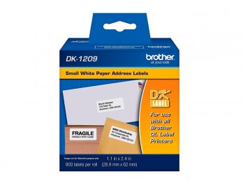 ROLLO DE ETIQUETA CONTINUA DK1209 BROTHER - 800 ETIQUETAS 29x62mm ORIGINAL