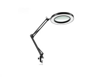 LAMPARA LUZ BLANCA PARA ESCRITORIO (ARO LED 7.5  + LUPA + BRAZO ARTICULADO TIJERA) SEISA MT-332 