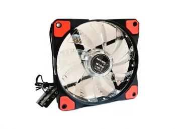 COOLER FAN NETMAK NM-12025-R 12CM 4 MOLEX 1000/1200RPM LED ROJO