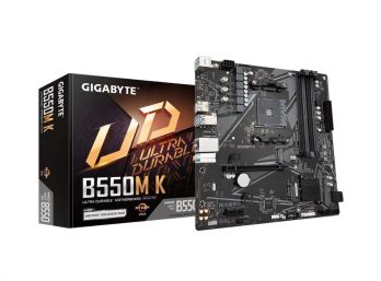 MOTHERBOARD PC GIGABYTE B550M K AM4 (DISPLAYPORT, HDMI) 2 DDR4 PCIE M2 FAN 5