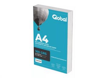 PAPEL GLOSSY A4 AUTOADHESIVO TRANSPARENTE GLOBAL 160GRS X20 HOJAS