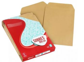 SOBRE BOLSA MANILA MONOLUCIDO MEDORO 12 X 19 CM. X 100 UNIDADES