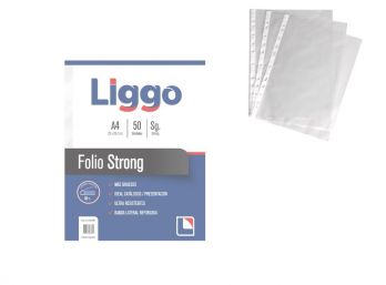 FOLIO A4 LIGGO STRONG REFORZADO (22X29.7CM) X 50 UNIDADES 
