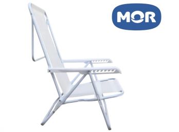 SILLA REPOSERA MOR CY01 RECLINABLE ALUMINIO 8 POSICIONES SANNET BLANCO
