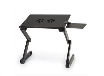 MESA PARA PC SEISA BH-T8 DOBLE VENTILADOR PLEGABLE ROTACION 360ro.